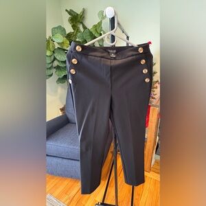 Rachel Zoe Elegant Black Trousers with Gold Button Detail